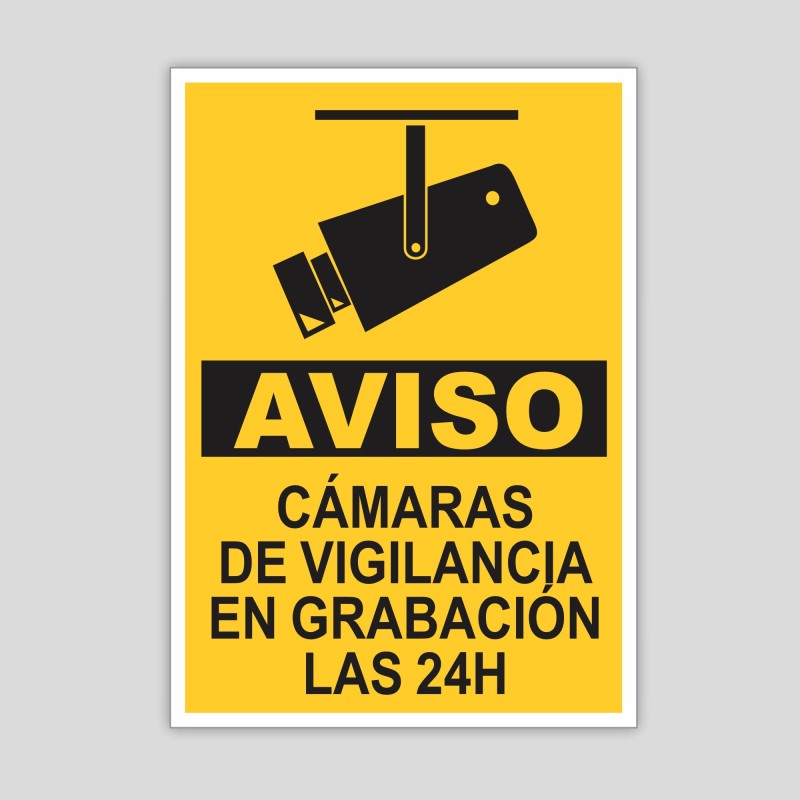 CArtel De Aviso C maras De Vigilancia En Grabaci n Las 24 Horas 