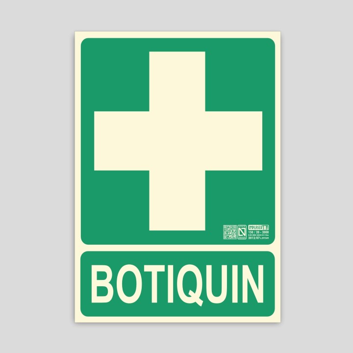 Cartel de Botiquín fotoluminiscente