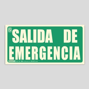 Cartel de Salida de emergencia fotoluminiscente