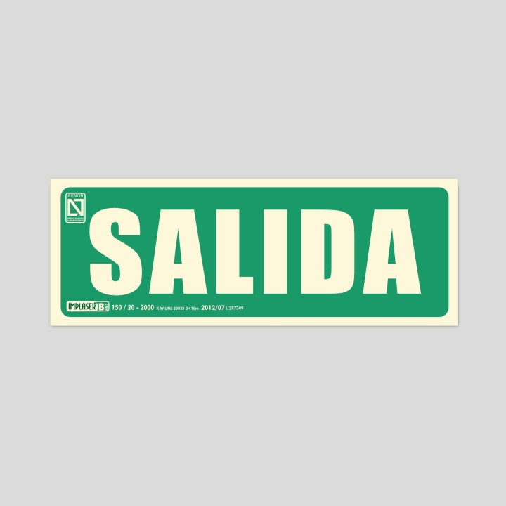 Cartel de Salida fotoluminiscente