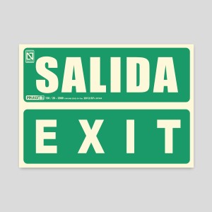 Cartel de Salida de emergencia fotoluminiscente