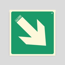 Flecha inclinada - Vía de evacuación