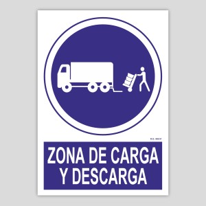 Cartel de zona de carga y descarga