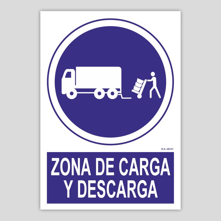 Loading and unloading area sign Loading and unloading area sign