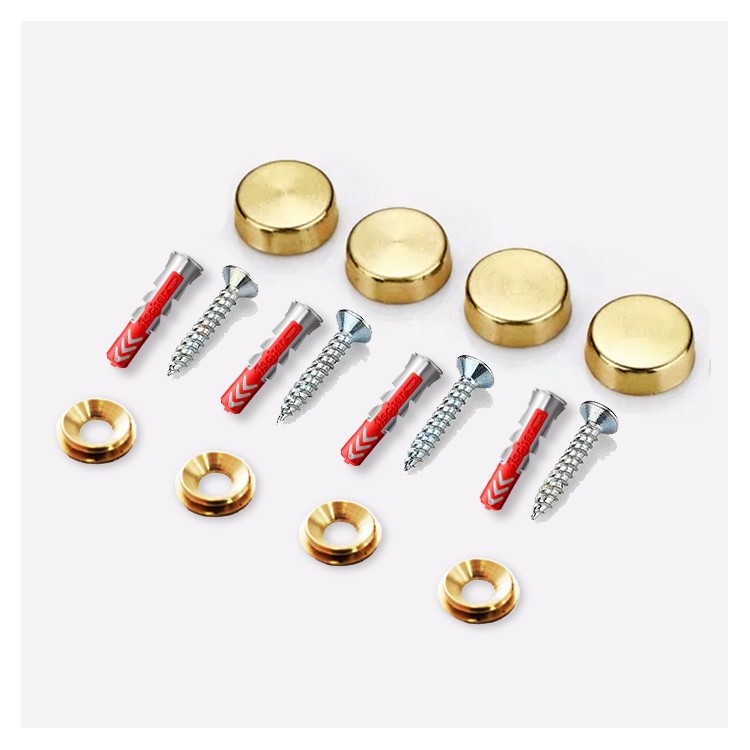 Tornillos y embellecedores dorados (4uds)