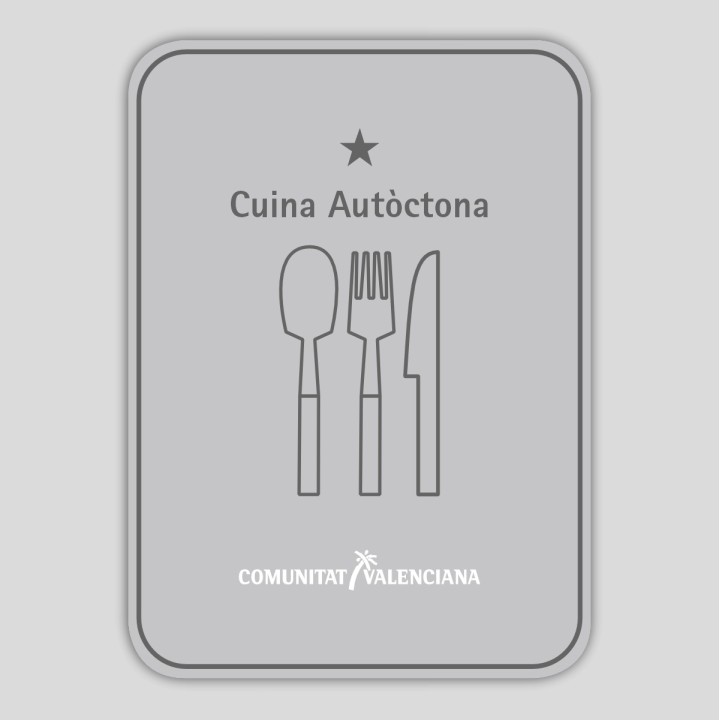 Distinctive plaque Restaurant one star native cuisine - Valencian Community