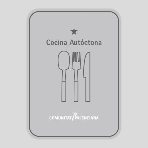 Placa distintiu Restaurant cuina autòctona un estel - Comunitat Valenciana