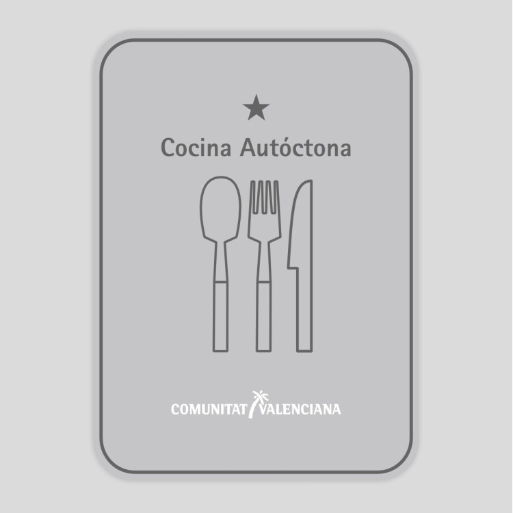 Placa distintiu Restaurant cuina autòctona un estel - Comunitat Valenciana Placa distintiu Restaurant cuina autòctona un estel - Comunitat Valenciana