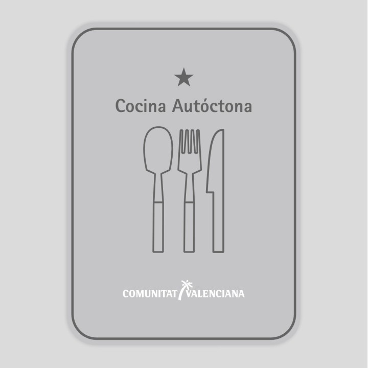 Distinctive plaque Restaurant one star native cuisine - Valencian Community