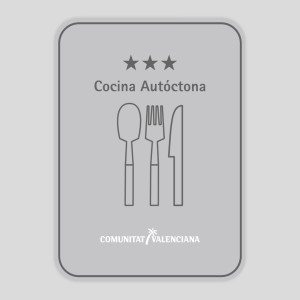 Placa distintiu Restaurant cuina autòctona tres stels - Comunitat Valenciana