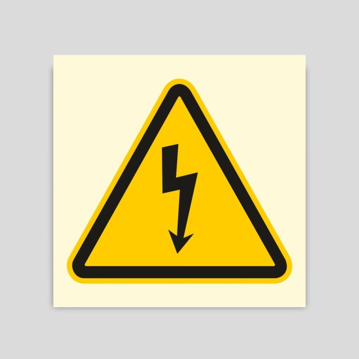 PVC Photoluminescent electrical risk sign