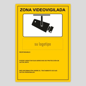 Cartel de zona Videovigilada personalizable