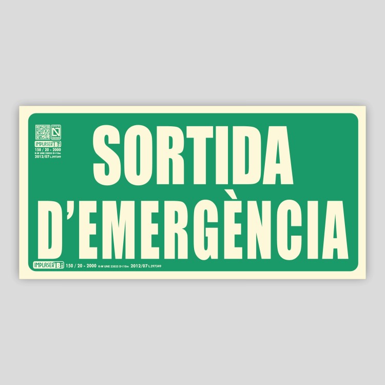 Cartel de Salida de emergencia fotoluminiscente