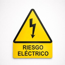 Riesgo eléctrico con texto en acrílico PMMA