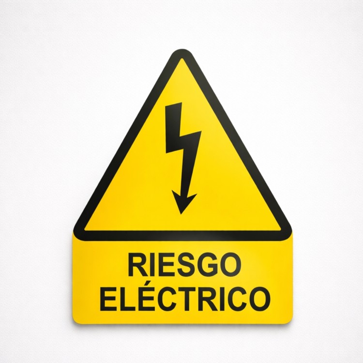 Electrical hazard with text on PMMA acrylic