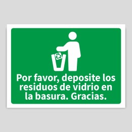 Depositar residuos en la basura vidrio