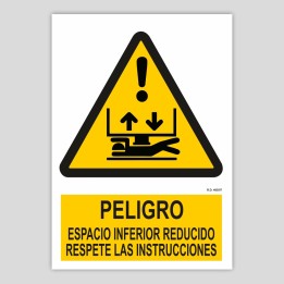 Perill, espai inferior reduït, respecti les instruccions