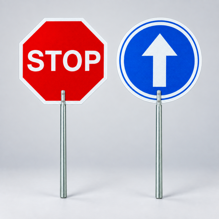 Paleta STOP / Dirección obligatoria
