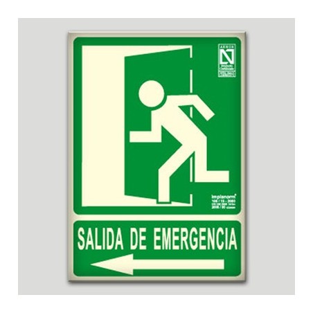Salida de emergencia hacia la izquierda Salida de emergencia hacia la izquierda